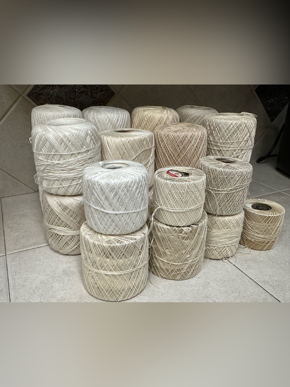 Assorted Natural & Off-White Cotton Twine Spools - Multipack (New/Used)